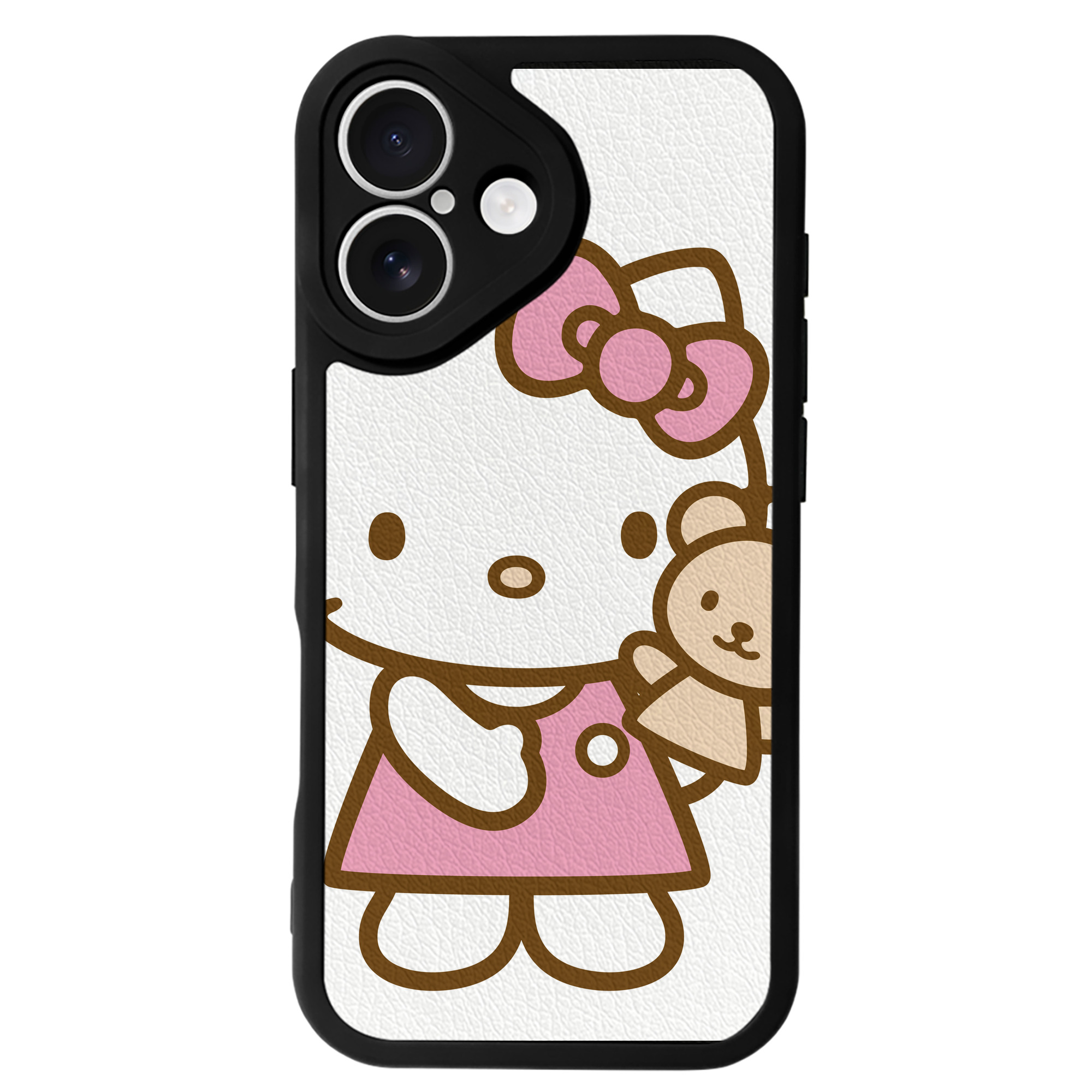 （画像用） Hello Kitty ハローキティ 【iPhone 16シリーズ対応】シリコンスマホケース（レザー調） 材質：シリコン